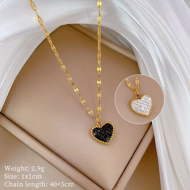 Body 【 Full Titanium Steel 】 Extremely Simple Style Double-Sided Love Furnace Genuine Gold Necklace For Women's Ins Mesh 【 】_ipsvogv.com