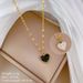 Body 【 Full Titanium Steel 】 Extremely Simple Style Double-Sided Love Furnace Genuine Gold Necklace For Women's Ins Mesh 【 】_ipsvogv.com