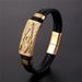 Men's letter stainless woven fashionable titanium steel leather rope bracelet for men_ipsvogv.com