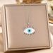 Necklace Women's Colorful Zircon Drip Oil Micro Inlaid Brass Gold-plated Devil's Eye Light Luxury Collarbone Chain_ipsvogv.com