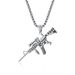 M416 assault rifle retro hip hop titanium steel necklace firearms hobby wear niche personality pendant_ipsvogv.com