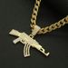 Cool and exaggerated punk street dance, rap, dressing with guns, pendants, necklaces, trendy men's nightclubs, Cuban_ipsvogv.com