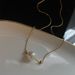 Titanium Steel Gold-plated Women's Necklace, Niche Design, Pearl Pendant, Collarbone Chain_ipsvogv.com