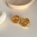 Fashionable Ins18k Gold Plated Titanium Steel Retro Gypsy Dancer Vortex Earrings_ipsvogv.com