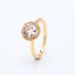 Women's Jewelry White Copper Plated Shine Shining Round Halo Ring Single Stone Ring Couple Light Luxury Gift Temperament_ipsvogv.com