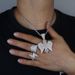 Men's Hip-Hop Cross Wing Pendant Necklace With Zircon, Stainless Steel Chain, 60cm, Rose Gold & White Gold Hip Hop Necklace Accessories_ipsvogv.com