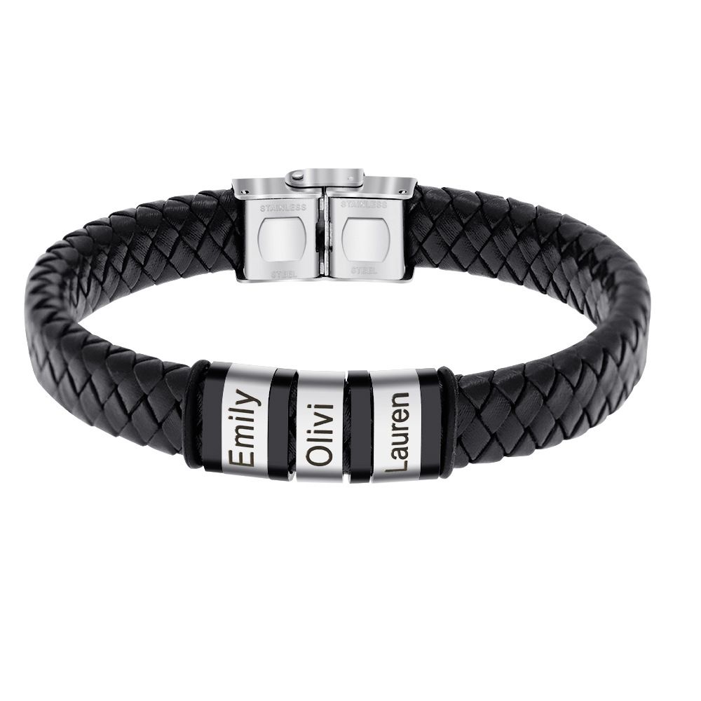 New Black Woven Men Trendy Gift For Boyfriend Personalized Wristband Design Sense Bracelet Jewelry_ipsvogv.com