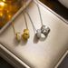 2023 New Couple Titanium Steel Necklace Women's Fashion Titanium Steel Colorless Simple Round Zircon Pendant Jewelry_ipsvogv.com