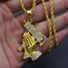 New Hip Hop Men's Prayer Hand Pistol Pendant Trendy Fashion Diamond Set Necklace K1170_ipsvogv.com