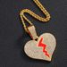 hot Selling New Product, Heart Wrenching Diamond Alloy Pendant, Hip-hop Cuban Chain Necklace, Men's Necklace_ipsvogv.com