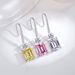 Women's Jewelry Sterling Silver Emerald Ear Hooks Temperamental And Fashionable Geometric Pink Diamond Earrings_ipsvogv.com