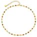 Yiwu Jewelry Square Colored Zircon Creative Niche Design Versatile Handmade Bead Genuine Gold Necklace_ipsvogv.com