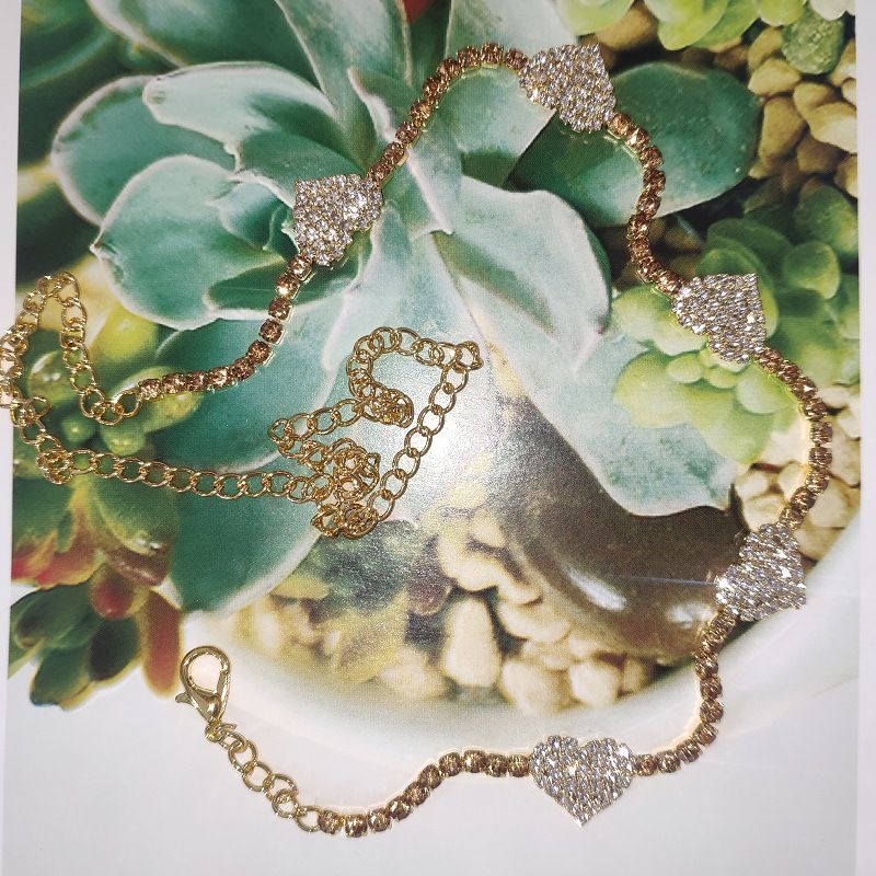 novel creative heart diamond two-color necklace exquisite ladies gift INS Bo mainstream line neck chain_ipsvogv.com