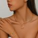 Geometric style necklace earrings women's bracelet set niche plain circle design collar versatile jewelry women_ipsvogv.com