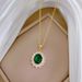 Steel 【 Titanium 】 Egg Shaped Green Light Luxury Temperament Gorgeous Full Diamond Necklace Women's Versatile Collarbone 【 】_ipsvogv.com