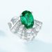 Fan shaped brilliant cultivated emerald earrings S925 silver fully inlaid with colored gems small skirt earrings atmosphere_ipsvogv.com