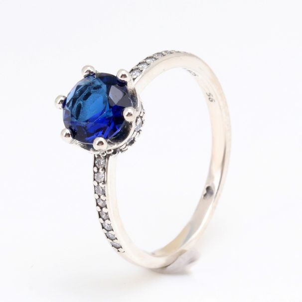 Women's Jewelry Crown Ring Ring White Copper Plated Silver Shining Crown Hollow Pair Ring Female Fashion_ipsvogv.com