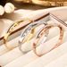 Roman Numeral Diamond Studded Titanium Steel Bracelet For Women, High-end And Non Fading Hand Jewelry_ipsvogv.com