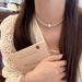 S Pure French Lace Grid Silver Bead Necklace For Women Fashion Niche Design Multi-layer Stacked Pearl Choker_ipsvogv.com