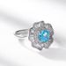 new Shining Colored Gem Flower Ring S925 Silver Ice Flower Cut High Carbon Diamond Open Finger Ring Light Luxury_ipsvogv.com