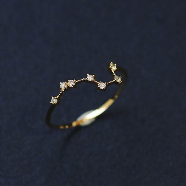 Japanese Niche Pure Silver Gold-plated Beidou Seven Fairy Queen Cross Star Joint Ring Fine_ipsvogv.com