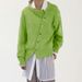 Women's Clothing oblique button irregular design lazy style sweater cardigan round neck knitted jacket _ipsvogv.com