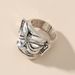 Retro creative opening adjustable human face mask ring punk hip hop niche alloy ring men and women_ipsvogv.com