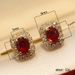 Cao Shi's New Hepburn Style Red Corundum Zircon Earrings, Luxury Accessories_ipsvogv.com