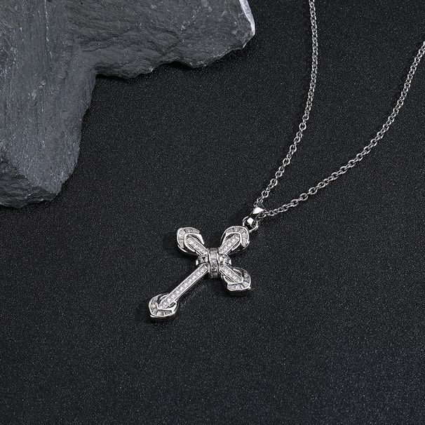 Hip hop cross pendant zircon necklace accessories popular personality jewelry men's pendant_ipsvogv.com