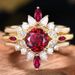 Hot Selling Pigeon Blood Ring, Female Sun Flower Dan Shape, 2-carat Red Mozambique Ring_ipsvogv.com