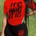 Women's short-sleeved shorts letter print suit two-piece suit_ipsvogv.com