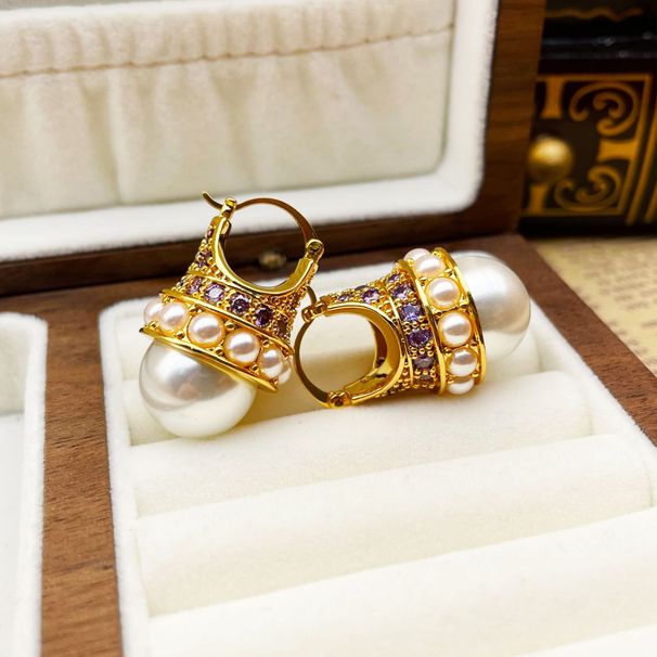French micro inlaid zircon crown haped pearl with a high-end feel, light luxury, and niche court tyle medieval_ipsvogv.com