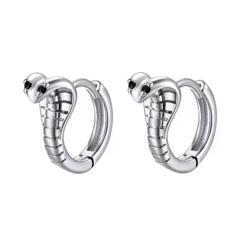 Wind Cobra Earrings Men's American Ear Buckles Women's Personalized Senior Earrings Hip Hop Ear Jewelry New Trend_ipsvogv.com