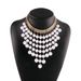 N11236 pearl tassel necklace fashionable personality exaggerated heavy industry choker collarbone chain_ipsvogv.com