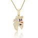 Unisex New Cartoon Rabbit Pendant Hip Hop Personality Trend Men's Micro Inlaid T Square Zircon Hip Hop Necklace_ipsvogv.com