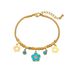 Women’s Jewelry Set Fashion Fashion Flower Round Bracelet Personality Fashion Turquoise Gold Plated Stainless Steel Bracelet_ipsvogv.com
