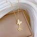 】 Hollow 【 Shell Butterfly Light Luxury Charm Gorgeous Full Diamond Necklace Women's Versatile Clavicle Chain Titanium 【 】_ipsvogv.com