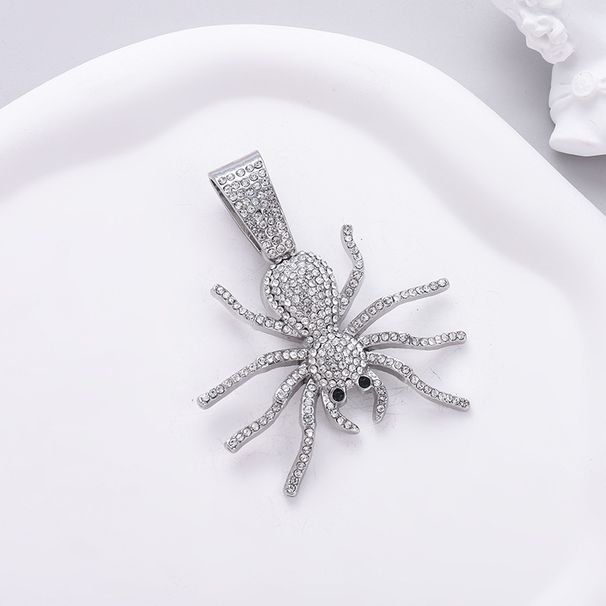 Hip Hop New Product Full Diamond Alloy Spider Pendant Fashion Personality Cuban Chain Men's Necklace Jewelry_ipsvogv.com