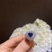 sensitive Advanced Gemstone Blue Zircon Color Niche Design Full Of Zirconium Heart Fashion Open Temperament Index Finger_ipsvogv.com