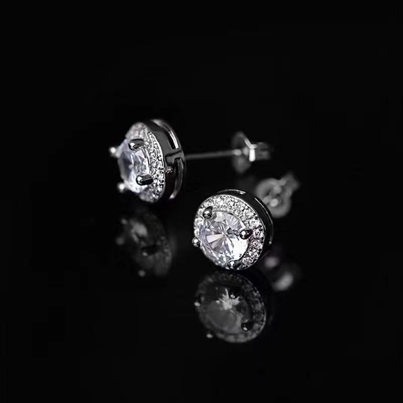 New Trendy Full Diamond Earrings for Men, American Light Luxury, and High Sense, Unique Design, Unique Temperament Earrings for Women_ipsvogv.com