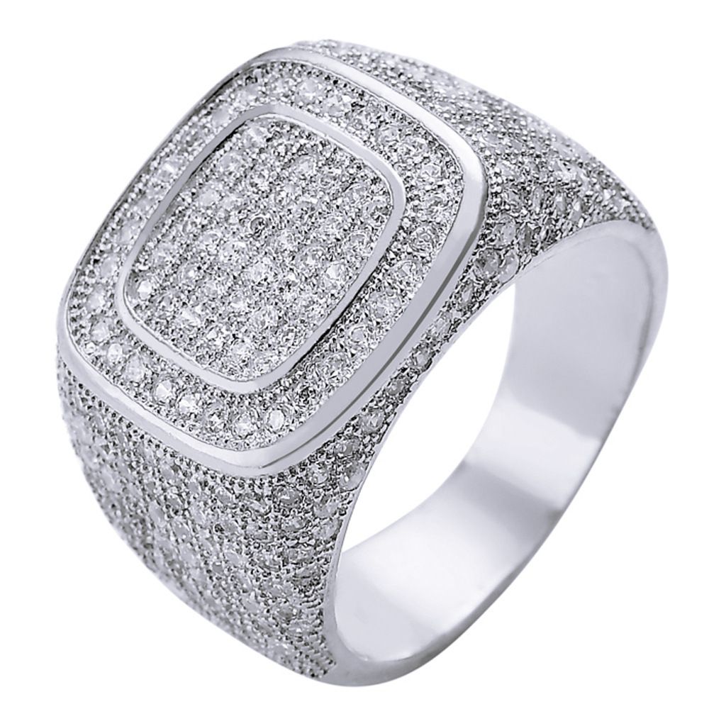 Men's Jewelry Gold Plated Micro Inlaid Zircon Ring Hiphop CZ Ring Hip Hop Men's Full Diamond Ring_ipsvogv.com
