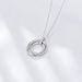Women's Jewelry S925 Sterling Silver Diamond Necklace Retro Luxury High End Simple Style Design Double Ring Circle Clavicle Necklace_ipsvogv.com
