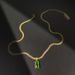 Xiyin's Niche Temperament, Design Snake Bone Chain Sense, Light Luxury, Emerald Zircon Pendant, Titanium Steel Necklace_ipsvogv.com