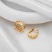 Retro five pointed star colored zirconium earrings for women light luxury high end autumn and winter fashion circle female earrings copper ear jewelry_ipsvogv.com