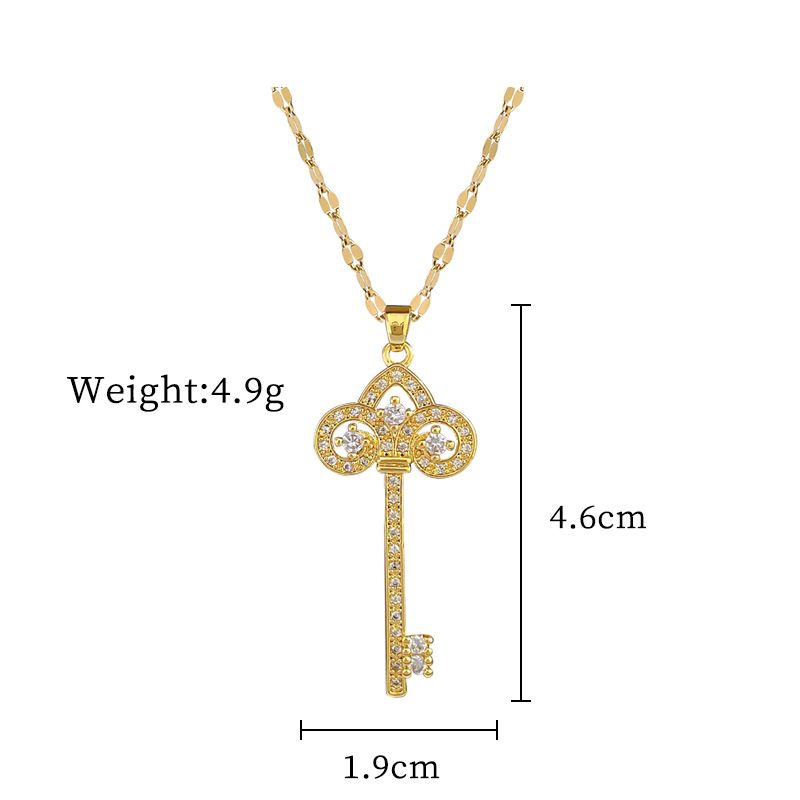 】 Crown 【 Key Light Luxury Charm Gorgeous Full Diamond Necklace Women's Versatile Clavicle Titanium Steel Chain 【 】 【 】 【 】_ipsvogv.com