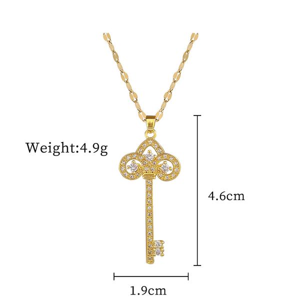 】 Crown 【 Key Light Luxury Charm Gorgeous Full Diamond Necklace Women's Versatile Clavicle Titanium Steel Chain 【 】 【 】 【 】_ipsvogv.com