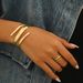 Geometric light luxu style ring set, personalized and versatile, curved design, niche women's wristband bracelet_ipsvogv.com
