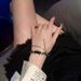 Unisex Punk Style Bracelet For Men, Double Layer Stacked Luxury Exquisite Black Zircon Cross Design_ipsvogv.com
