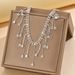 Unisex Hot Selling Tassel Anklet Rhinestone Ladies Summer Beach Simple Double Layer Teardrop Shaped Pendant Anklet Anklet_ipsvogv.com