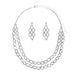 3-Piece Rhinestone Jewelry Set - Necklace, Earrings & Bracelet With Full Diamond Accents, Elegant Women's Accessories_ipsvogv.com